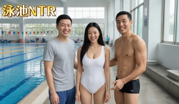 泳池NTR 騷貨人妻泳池幽會猛男教練 水中深喉口交吃雞 狠狠粗暴性愛狠操
