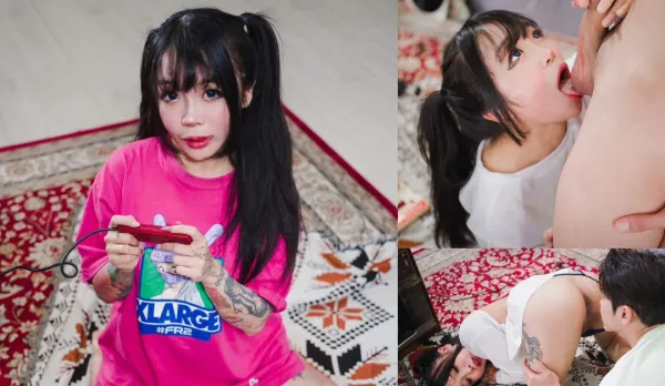 EDmosaic 潮吹+口爆吞精！櫻花妹跟哥哥在家玩遊戲機，哥哥看著渾圓的屁屁忍不住舔上去，櫻花妹被哥哥玩弄身體瘋狂高潮！